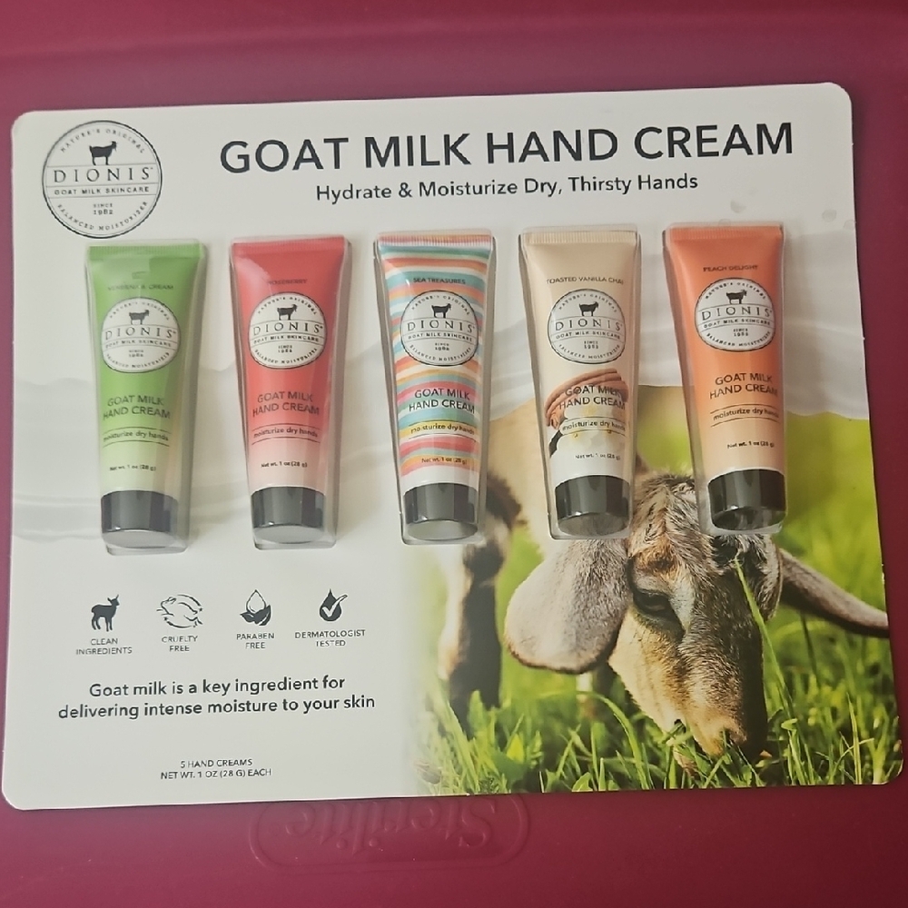 Goat Milk Hand Cream Set - Green, Pink, Orange, Cream, White